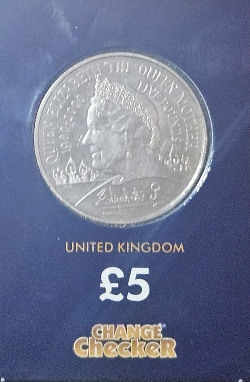 UK £5 Five Pounds Coin 2000 Queen Mother 100th Birthday – Change Checker Folder